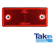 Reflector rood rechthoek 96x42  schroef of plak