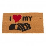 Deurmat kokos I love vouwwagen