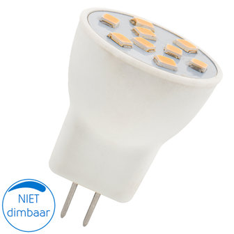 LED MR8 GU4 12V 1.2W 3000K 90lm niet dimbaar (2x) voor oa Hobby caravans