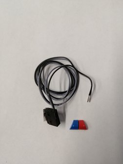 Microschakelaar + knopjes rood/blauw voor EHM Color.