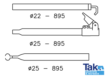 Campking voortentstok K Alu 25/22     170/260     +quickgrip