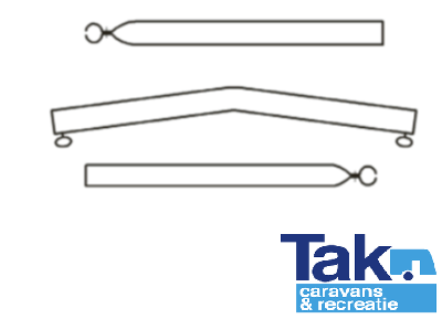 Campking daksteun gebogen 22/19 mm 170-250 Bas