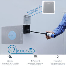 Roll-up-cable 20m wit Fiat Bianco 210 ALLEEN OP BESTELLING EN AFHALEN.