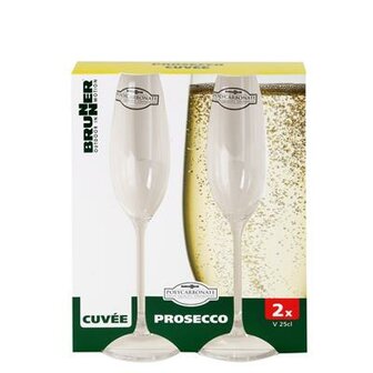 Brunner Cuvee Processo glas 25 cl 2 stuks