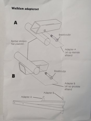 Doublelock wielklem adapterset 2 voor lichtmetalen velgen.