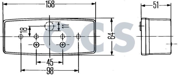 Hella Achterlicht Rem/ Knipper Opbouw Links