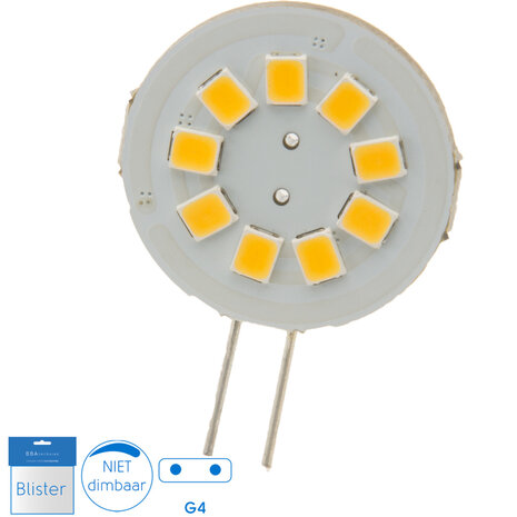 G4 10-30VDC 1.2W 3000K 120lm LED9 warm wit (2x)