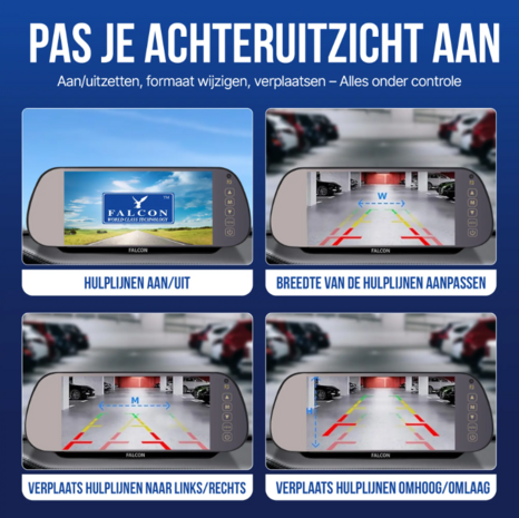 Falcon Achteruitrijcamera + Digitale Spiegel