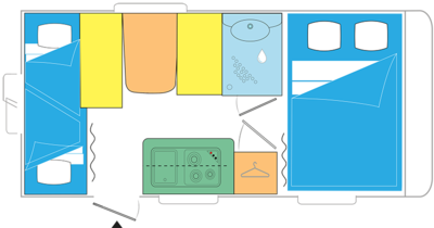 Caravelair Alba Family 426 met stapelbed model 2020